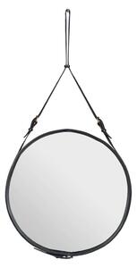 GUBI - Adnet Wall Mirror Circular Ø70 Black Leather GUBI