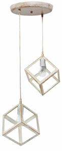 Φωτιστικό Οροφής Δίφωτο Heronia Kyvos 35-0108 White/Bronze Plastic