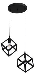 Φωτιστικό Οροφής Δίφωτο Heronia Kyvos 35-0103 Black Plastic