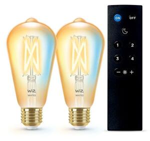 WiZ - Λαμπτήρες Smart TW Amb. 8W 806lm 2200-6500K 2pcs. Edison Χρυσό E27 & Remote Wi