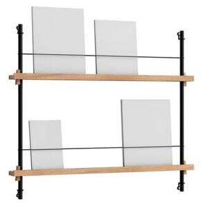 Moebe - Magazine Shelving Oak/Black Moebe