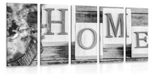 Πεντάπτυχος πίνακας γράμματα Home σε ασπρόμαυρο σχέδιο