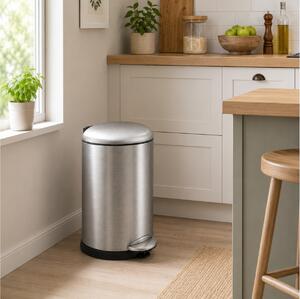 Καλάθι απορριμμάτων Eko Belle Deluxe με χωρητικότητα 20L και διαστάσεις 24.9x24.9x41.2cm - Matt Silver