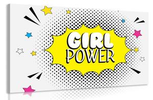 Πίνακας σε καμβά με ποπ αρτ επιγραφή - GIRL POWER
