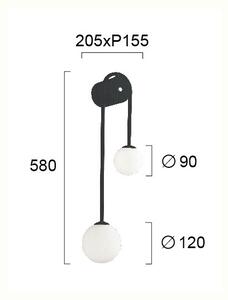 Απλίκα Τοίχου Viokef Polina Black 4266300