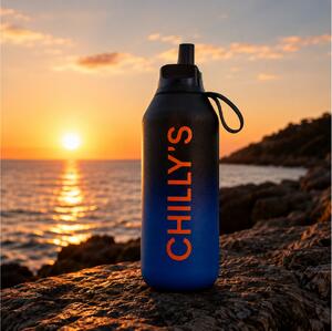 Μπουκάλι Θερμός Series 2 Flip Chilly's με πτυσσόμενο καλαμάκι, χωρητικότητα 500ml και διατήρηση θερμοκρασίας 24h κρύο - Midnight
