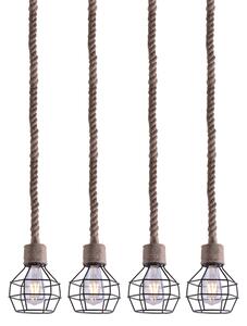 Φωτιστικό Οροφής Πολύφωτο Homelighting Grenade 77-3684 Rope/Black Matt