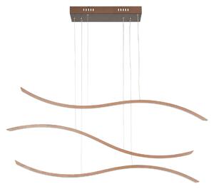 Φωτιστικό Οροφής Τρίφωτο LED Dimmable Homelighting Waves 77-8130 Coffee
