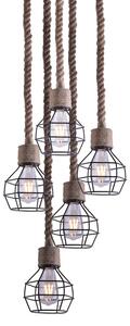 Φωτιστικό Οροφής Πολύφωτο Homelighting Grenade 77-3685 Rope/Black Matt
