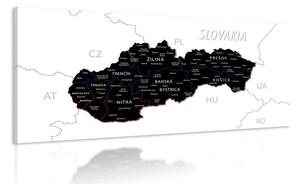 Πίνακας σε καμβά μοντέρνος χάρτης της Σλοβακίας