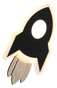 Παιδική Απλίκα Τοίχου LED Aca Nasa ZM21005WBK Black
