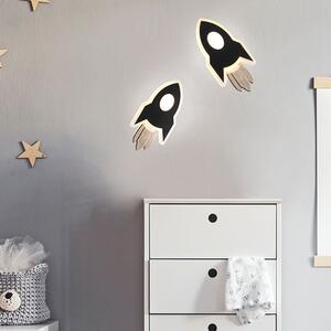 Παιδική Απλίκα Τοίχου LED Aca Nasa ZM21005WBK Black