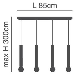 Φωτιστικό Οροφής Πολύφωτο Homelighting Adept Tube 77-8664 Nickel