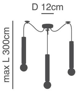 Φωτιστικό Οροφής Τρίφωτο Homelighting Adept Tube 77-8670 Black