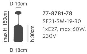 Φωτιστικό Οροφής Μονόφωτο Homelighting Feint 77-8781 Smoked Glass