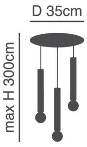 Φωτιστικό Οροφής Τρίφωτο Homelighting Adept Tube 77-8682 Gold