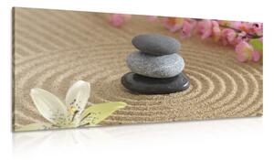 Πίνακας σε καμβά πέτρες ζεν στην άμμο