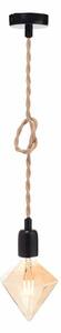 Φωτιστικό Οροφής Μονόφωτο Aca 40BRR Rope/Black Matt