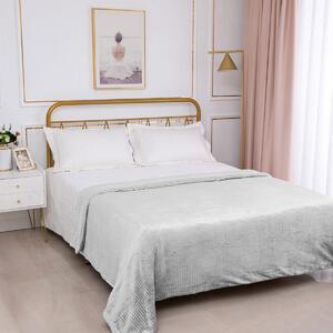 Κουβέρτα Fleece Μονή Με Γουνάκι (170x220) Silk Fashion Damask Light Grey