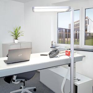 DOTLUX LED αισθητήρας φωτιστικού δαπέδου STUDIObutler ασημί 80 W 840 dim, ρυθμιζόμενος, Μεταλλικό, Μελέτη / Γραφείο, Αλουμίνιο, Ελεύθερος κατακόρυφος προβολέας