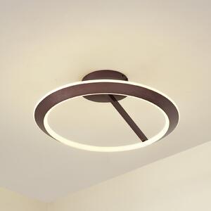 Lucande LED φωτιστικό οροφής Eldra, καφέ, Ø 55 cm, CCT, ρυθμιζόμενος, Καφέ / Σκουριάς, Σαλόνι / τραπεζαρία, Μέταλλο, σύγχρονο