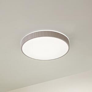 Lindby Φωτιστικό οροφής LED Zylo, γκρι-καφέ, Ø49 cm, ρυθμιζόμενη θερμοκρασία, ρυθμιζόμενος, Μπεζ, Σαλόνι / τραπεζαρία, Πλαστικό