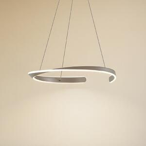 Lucande LED κρεμαστό φωτιστικό Eloura, ασημί, Ø58cm, μέταλλο, CCT, Μεταλλικό, Σαλόνι / τραπεζαρία, Μέταλλο, σύγχρονο