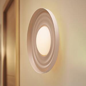 Lindby LED απλίκα Waves, μπεζ, Ø 43 cm, μέταλλο, Μπεζ, Σαλόνι / τραπεζαρία, Μέταλλο, σύγχρονο