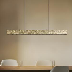Lucande LED κρεμαστό φωτιστικό Nivara, 117 cm, χρυσό, μέταλλο, Χρυσό / Ορείχαλκου, Σαλόνι / τραπεζαρία, Μέταλλο, σύγχρονο