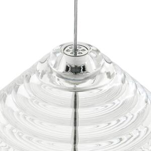 Tom Dixon LED κρεμαστή λάμπα Press Cone, διαφανής, Ø 34 cm, 927, ρυθμιζόμενος, Διαφανές, Σαλόνι / τραπεζαρία, Γυαλί, σχεδιασμός