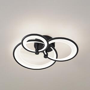 Lindby LED φωτιστικό οροφής Sorma, μαύρο, CCT, ρυθμιζόμενο, ρυθμιζόμενος, Μαύρο, Σαλόνι / τραπεζαρία, Μέταλλο, σύγχρονο