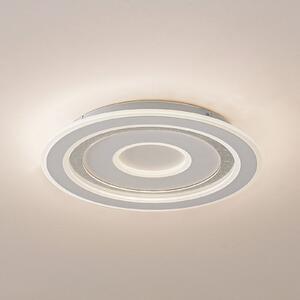 Lindby LED οροφής Lorvik, Ø 40 cm, λευκό, CCT, ρυθμιζόμενο, ρυθμιζόμενος, Λευκό, Σαλόνι / τραπεζαρία, Μέταλλο, σύγχρονο