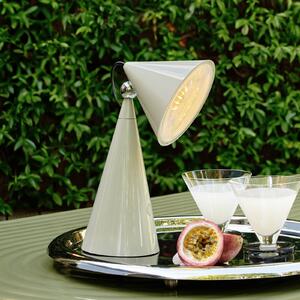 Tom Dixon LED φορητή επιτραπέζια λάμπα Pose, ανοιχτό γκρι, ύψος 25 cm, ρυθμιζόμενος, Γκρι, Σαλόνι / τραπεζαρία, Πλαστικό, σχεδιασμός