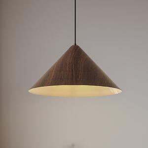 Lindby Κρεμαστό φωτιστικό Clarine, καρυδιά, Ø 50 cm, μέταλλο, ρυθμιζόμενος, Ξύλου, Σαλόνι / τραπεζαρία, Μέταλλο, σύγχρονο
