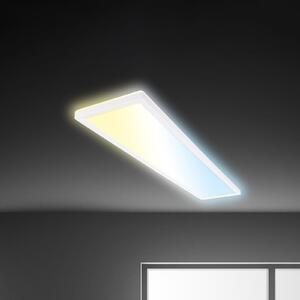 Briloner LED πάνελ Tava CCT, λευκό, 98 x 20 cm, οπίσθιος φωτισμός, πλαστικό, ρυθμιζόμενος, Λευκό, Μελέτη / Γραφείο, Πλαστικό