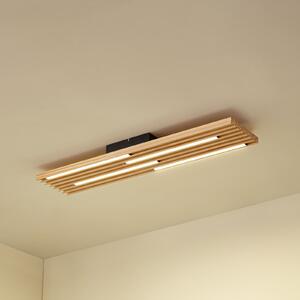 Lindby LED οροφής Madero, ξύλο πεύκου, 90 cm x 20, Ξύλου, Σαλόνι / τραπεζαρία, Ξύλο, σύγχρονο