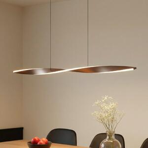 Lindby LED κρεμαστό φωτιστικό Jaren, μαύρο/καφέ, 100 cm, CCT, Καφέ / Σκουριάς, Σαλόνι / τραπεζαρία, Μέταλλο, σύγχρονο