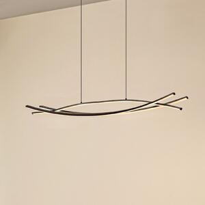 Lucande LED κρεμαστό φωτιστικό Sayori, 98 cm, μαύρο, ρυθμιζόμενο, ρυθμιζόμενος, Μαύρο, Σαλόνι / τραπεζαρία, Μέταλλο, σύγχρονο