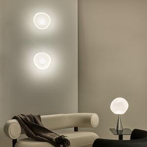 Tom Dixon LED απλίκα Melt, Ø 29 cm, οπαλίνα/χρώμα χρωμίου, ρυθμιζόμενος, Μεταλλικό, Σαλόνι / τραπεζαρία, Πλαστικό, σχεδιασμός