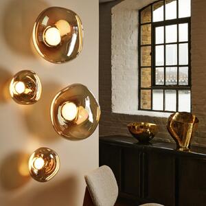 Tom Dixon LED απλίκι Melt, Ø 29 cm, χάλκινο, ρυθμιζόμενος, Μπρούτζινο / Αντικέ ορείχαλκου, Σαλόνι / τραπεζαρία, Πλαστικό, σχεδιασμός