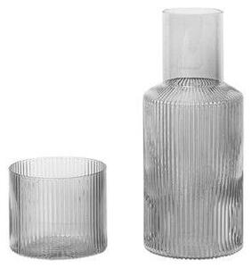 Ferm LIVING - Ripple Small Carafe Set Smoked Grey ferm LIVING