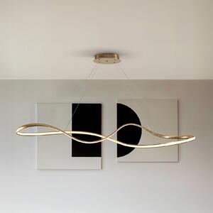 Schuller Valencia LED κρεμαστό φωτιστικό Lia, χρυσό χρώμα, CCT, τηλεχειριστήριο, μέταλλο, ρυθμιζόμενος, Χρυσό / Ορείχαλκου, Σαλόνι / τραπεζαρία, Μέταλλο, σύγχρονο