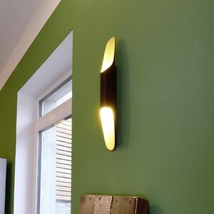 Deko-Light Φωτιστικό τοίχου Apodis LED, μαύρο/χρυσό, ύψος 50 cm, μεταλλικό dim, ρυθμιζόμενος, Μαύρο, Σαλόνι / τραπεζαρία, Μέταλλο, σύγχρονο