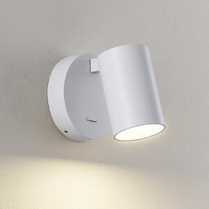 Deko-Light Επιτοίχιος προβολέας CAN TILT, λευκό, Ø 10 cm, μέταλλο, διακόπτης, GU10, Λευκό, Σαλόνι / τραπεζαρία, Αλουμίνιο, Στρογγυλό τοίχο
