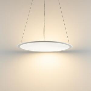 Deko-Light LED κρεμαστό φωτιστικό PANEL, λευκό, Ø 63 cm, μεταλλικό, CCT, αμυδρό, 50 W, ρυθμιζόμενος, Λευκό, Μελέτη / Γραφείο, Αλουμίνιο, σύγχρονο