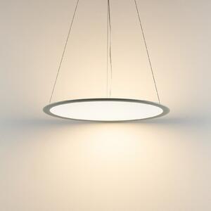 Deko-Light LED κρεμαστό φωτιστικό PANEL, γκρι, Ø 63 cm, μεταλλικό, CCT, αμυδρό, 50 W, ρυθμιζόμενος, Μεταλλικό, Μελέτη / Γραφείο, Αλουμίνιο, σύγχρονο
