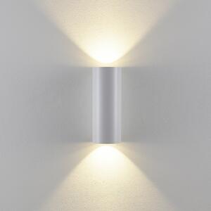 Deko-Light Εξωτερική λάμπα τοίχου CAN, λευκή, 2-φωτιστική, Ø 8 cm, IP65, μεταλλική, GU10, ρυθμιζόμενος, Λευκό, Αλουμίνιο