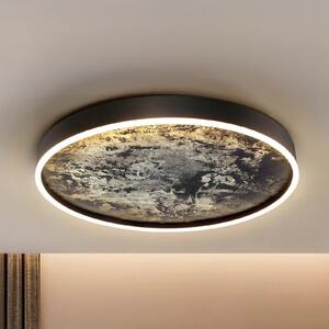 Schuller Valencia Φωτιστικό οροφής LED Stone Ø 60 cm, CCT, μαύρο, μέταλλο, ακρυλικό, Μαύρο, Σαλόνι / τραπεζαρία, Μέταλλο, σύγχρονο