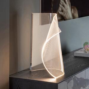 Schuller Valencia Επιτραπέζιο φωτιστικό LED Velos II, χρώμιο, dimmer, μέταλλο, πλαστικό, ρυθμιζόμενος, Διαφανές, Σαλόνι / τραπεζαρία, Πλαστικό, σχεδιασμός