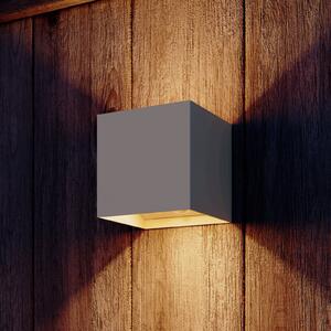Calex LED μπαταρία αισθητήρα εξωτερικού τοίχου Volterra, άμμος, IP44, Μπεζ, Σαλόνι / τραπεζαρία, Αλουμίνιο, σύγχρονο, Πρίζα τοίχου πάνω/κάτω
